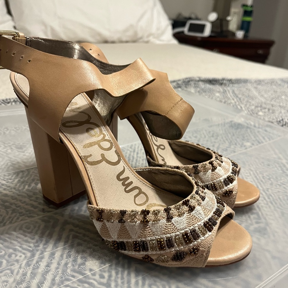 Nude Sam Edelman block heel size 7.5